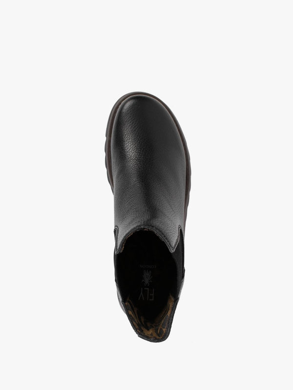 Salv Black Pebbled Leather Wedge Chelsea Boots