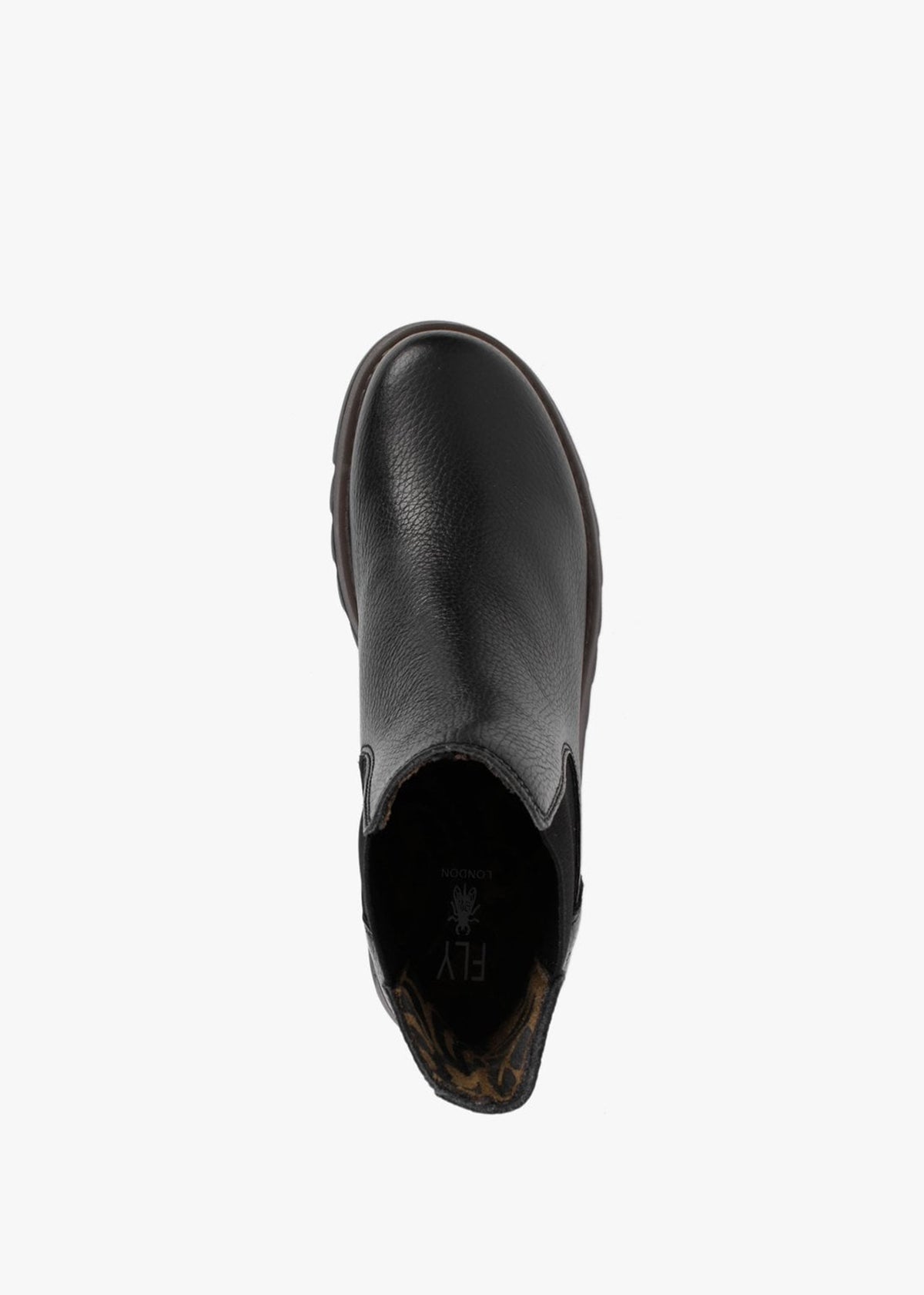 Salv Black Pebbled Leather Wedge Chelsea Boots