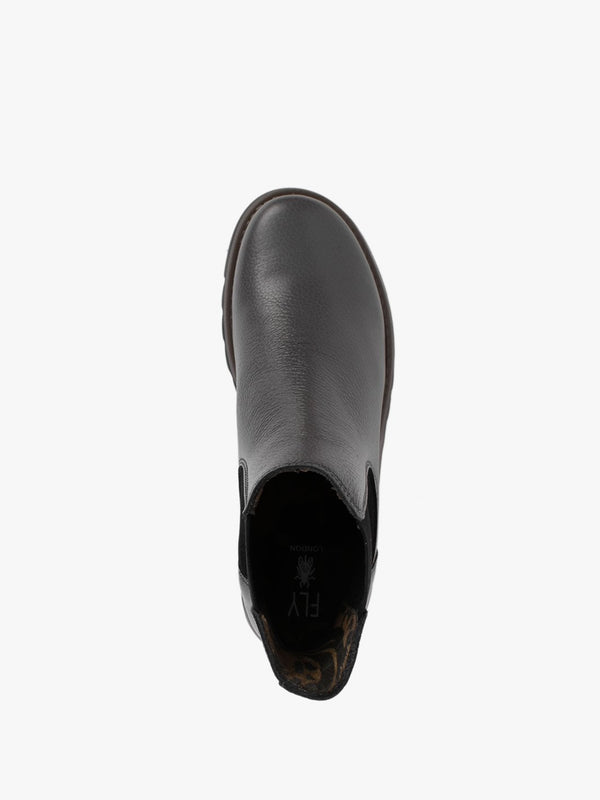 Salv Grey Pebbled Leather Wedge Chelsea Boots