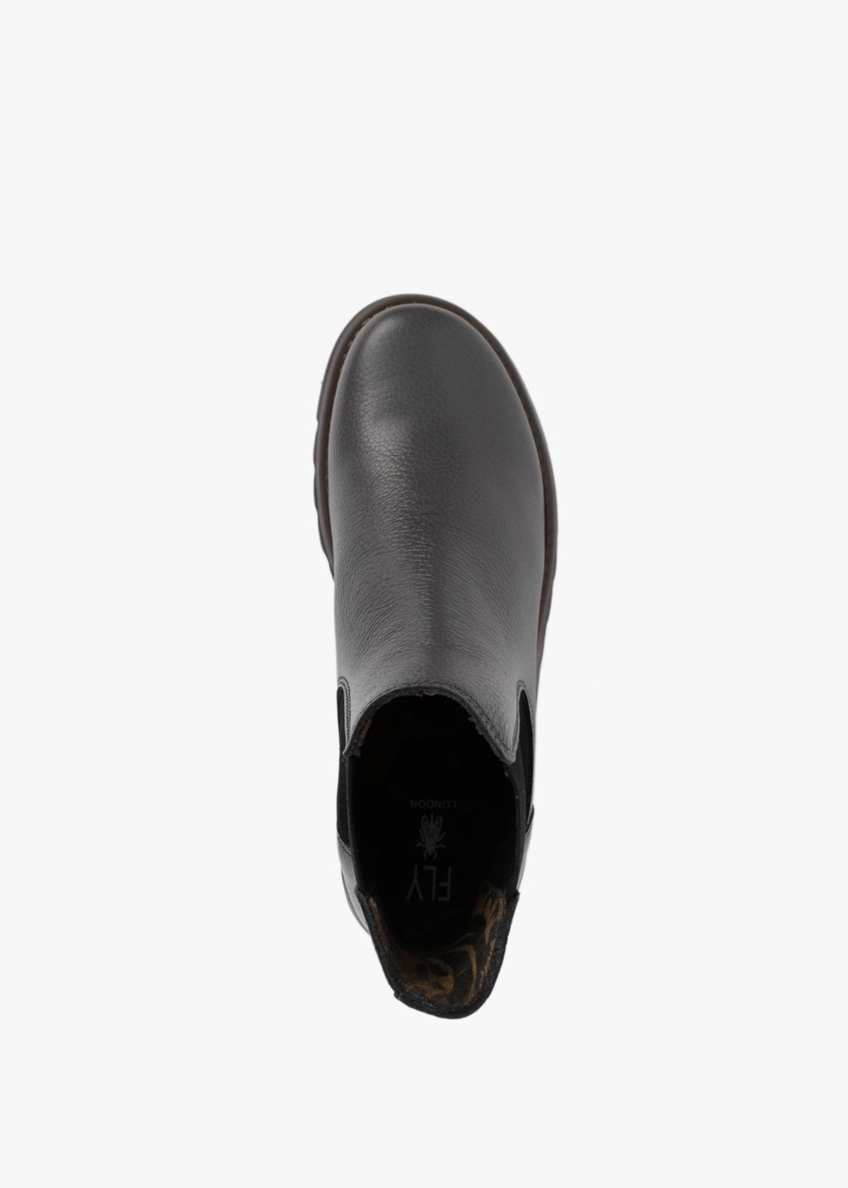 Salv Grey Pebbled Leather Wedge Chelsea Boots