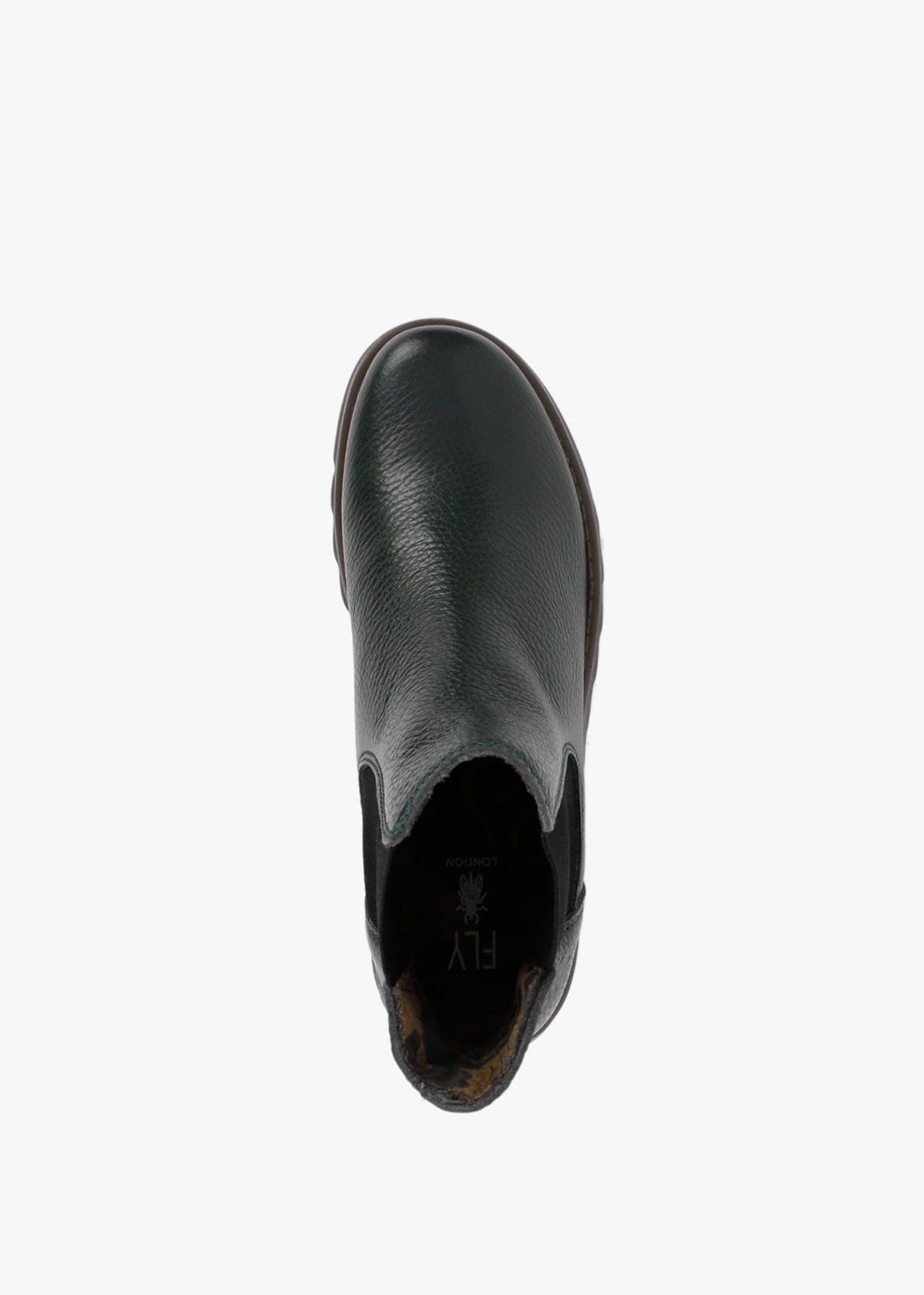 Salv Khaki Pebbled Leather Wedge Chelsea Boots