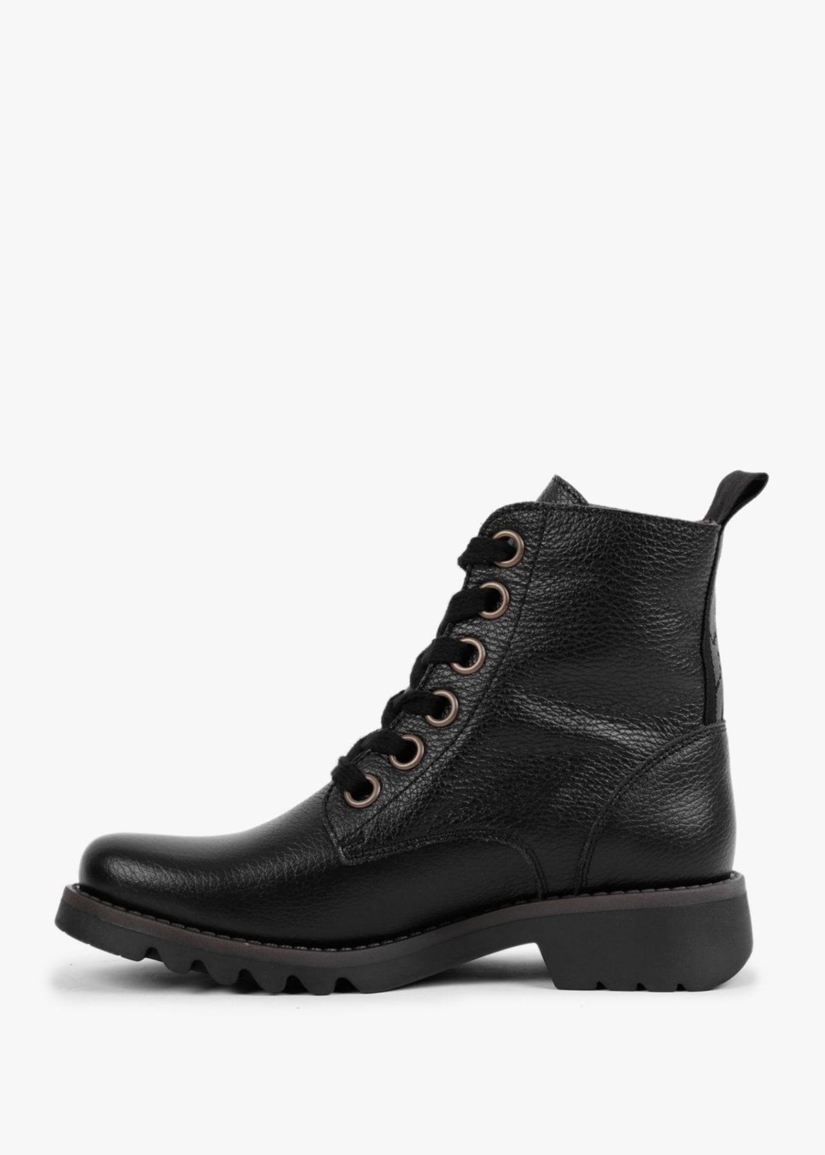 Ragi Black Pebbled Leather Ankle Boots