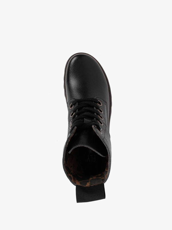 Ragi Black Pebbled Leather Ankle Boots