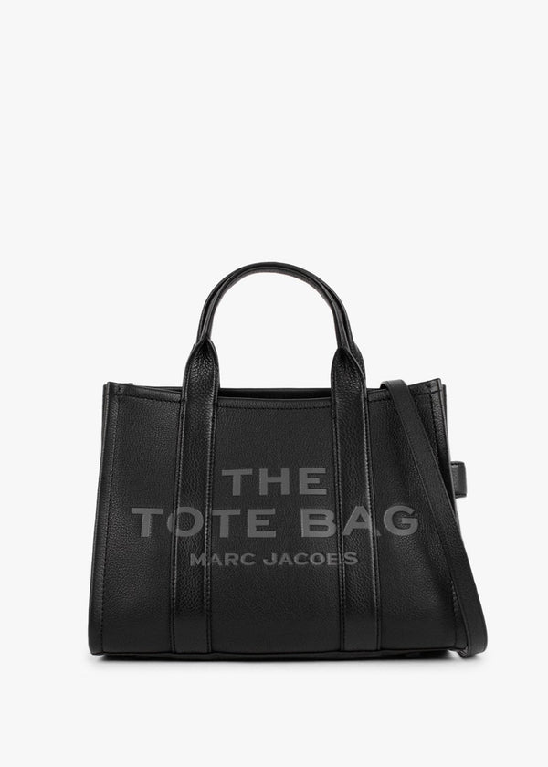 The Leather Medium Black Tote Bag