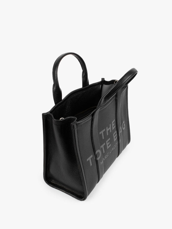 The Leather Medium Black Tote Bag