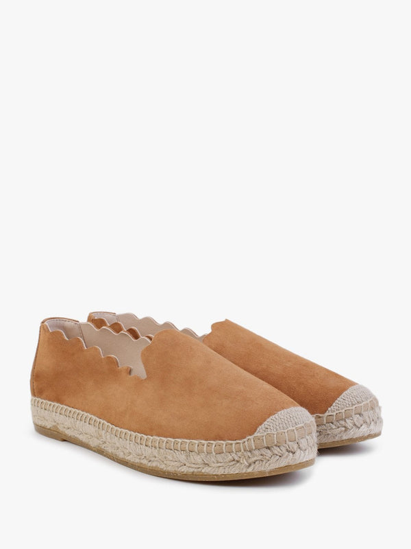 Kora Tan Suede Scalloped Espadrilles