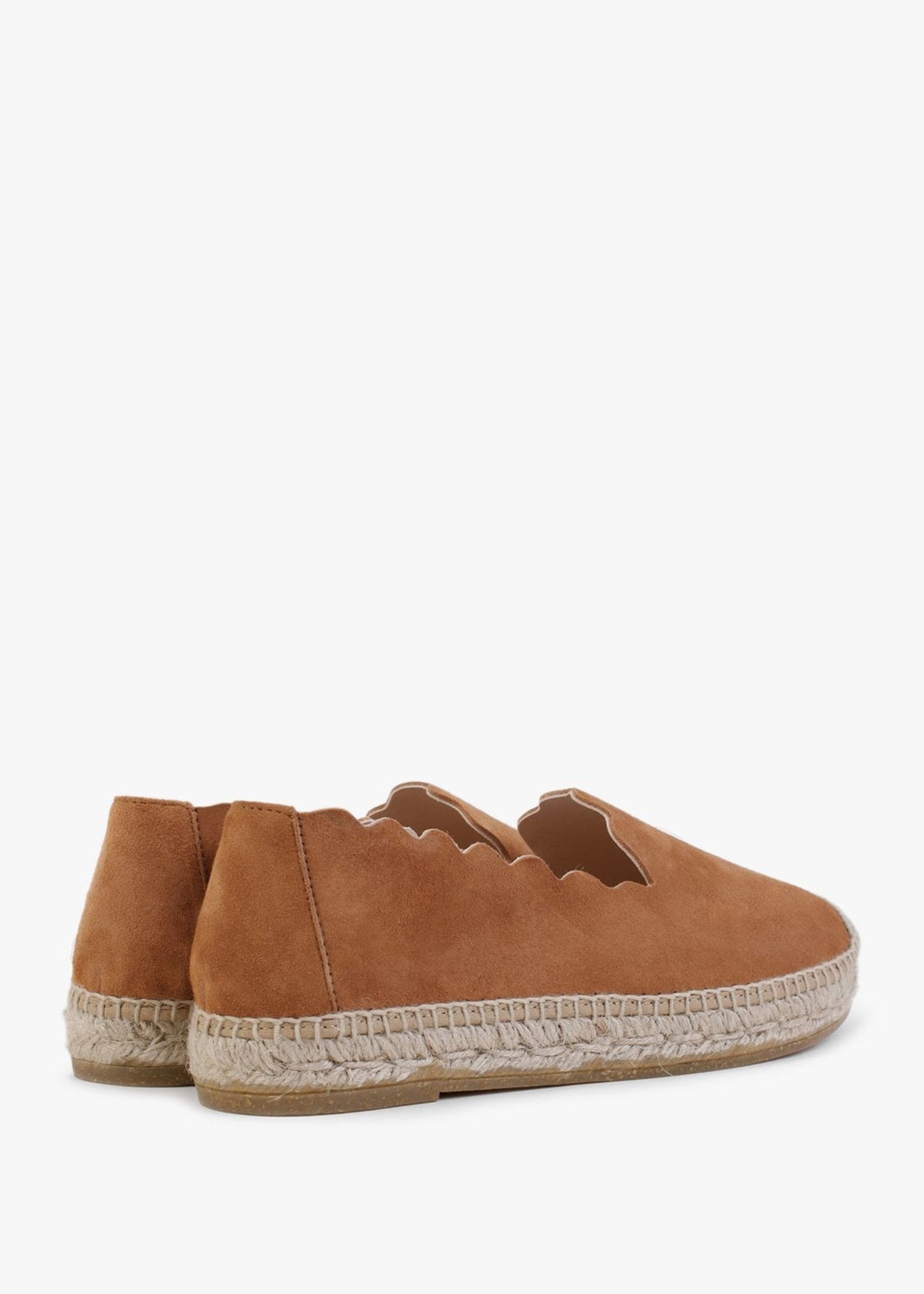 Kora Tan Suede Scalloped Espadrilles