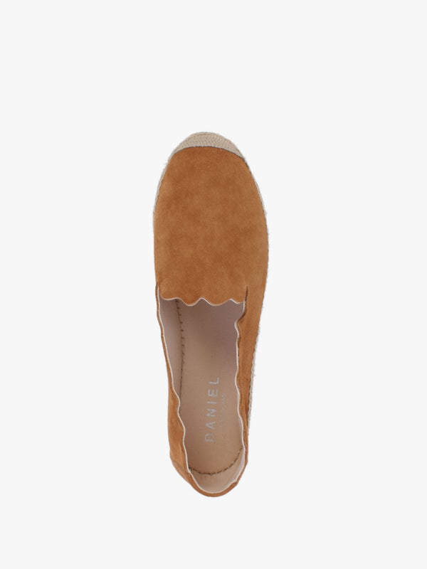 Kora Tan Suede Scalloped Espadrilles