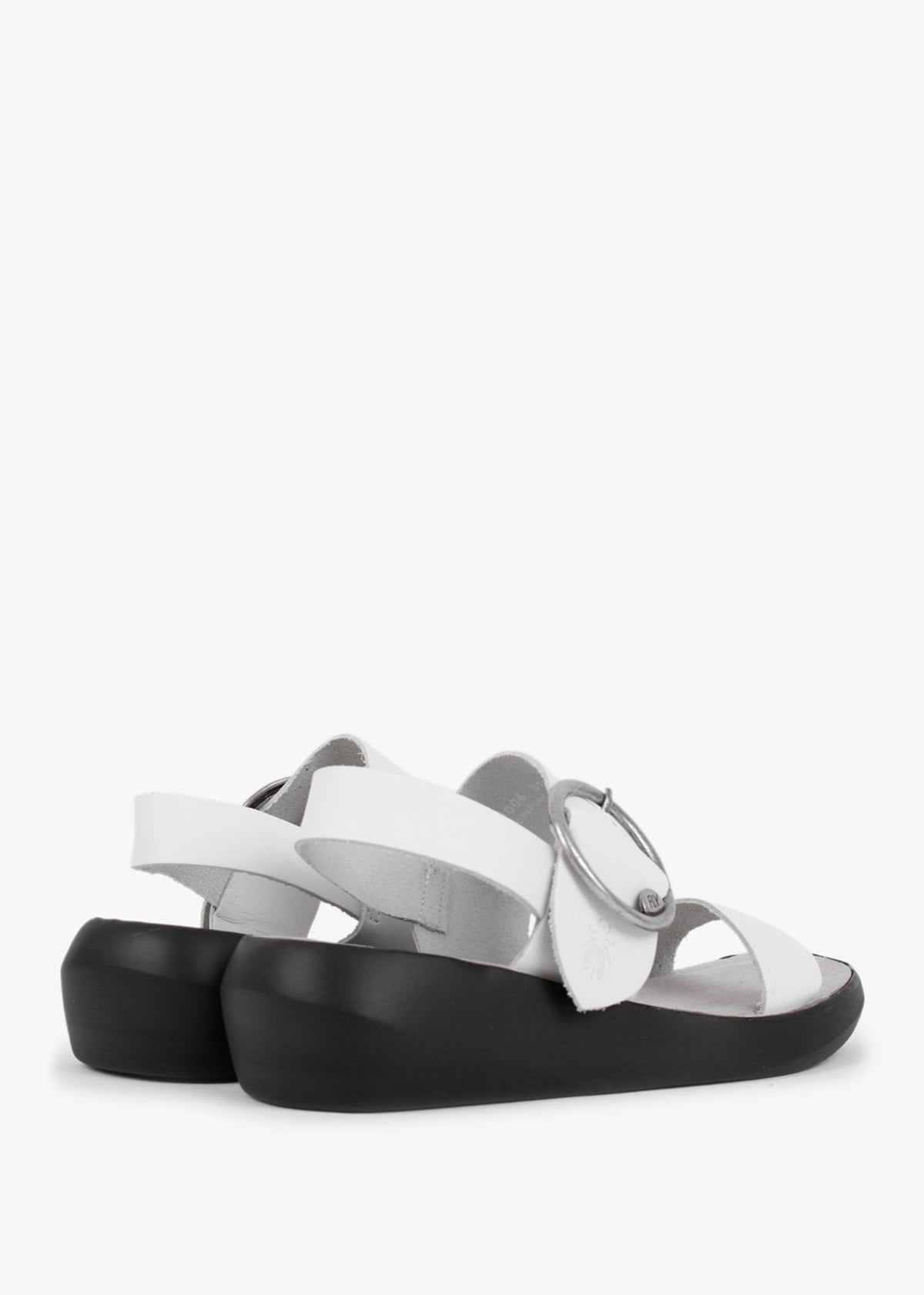 Bani Off White Leather Big Buckle Sandals