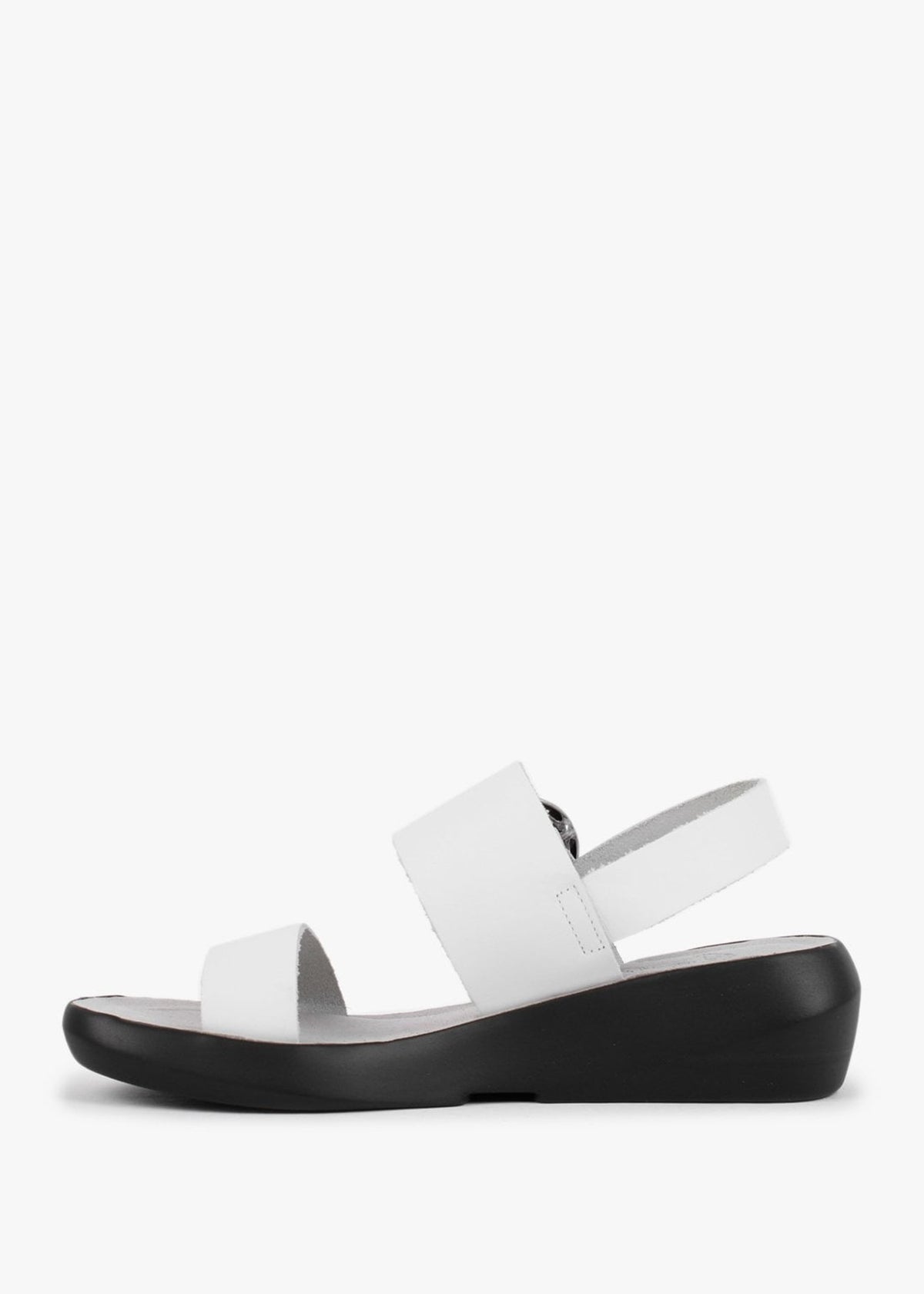 Bani Off White Leather Big Buckle Sandals