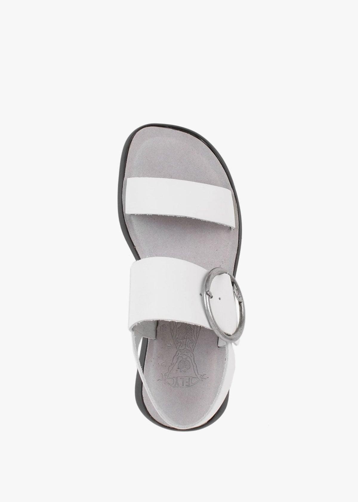Bani Off White Leather Big Buckle Sandals