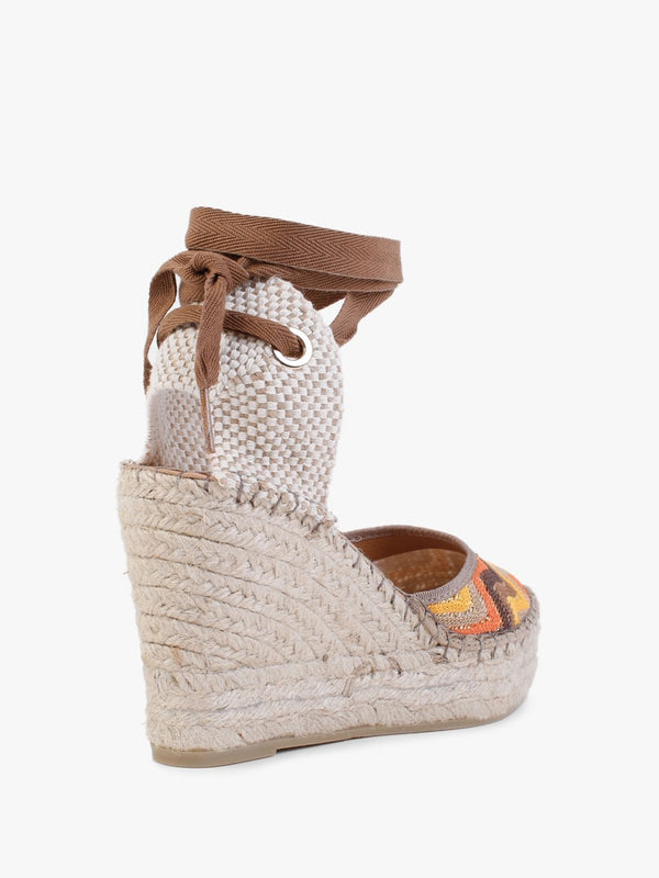 Marken Orange Multicoloured Zig Zag Wedge Espadrilles