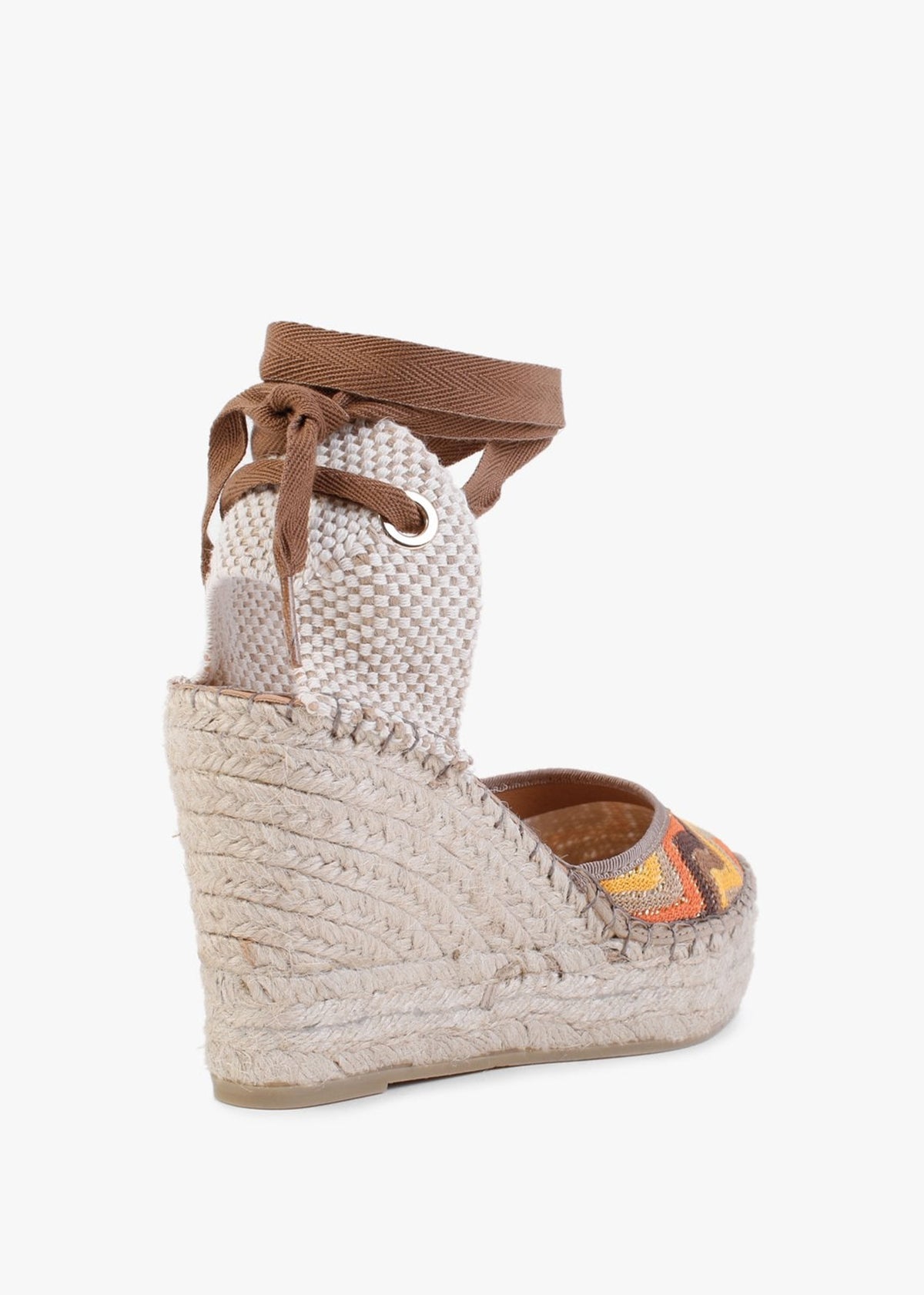 Marken Orange Multicoloured Zig Zag Wedge Espadrilles