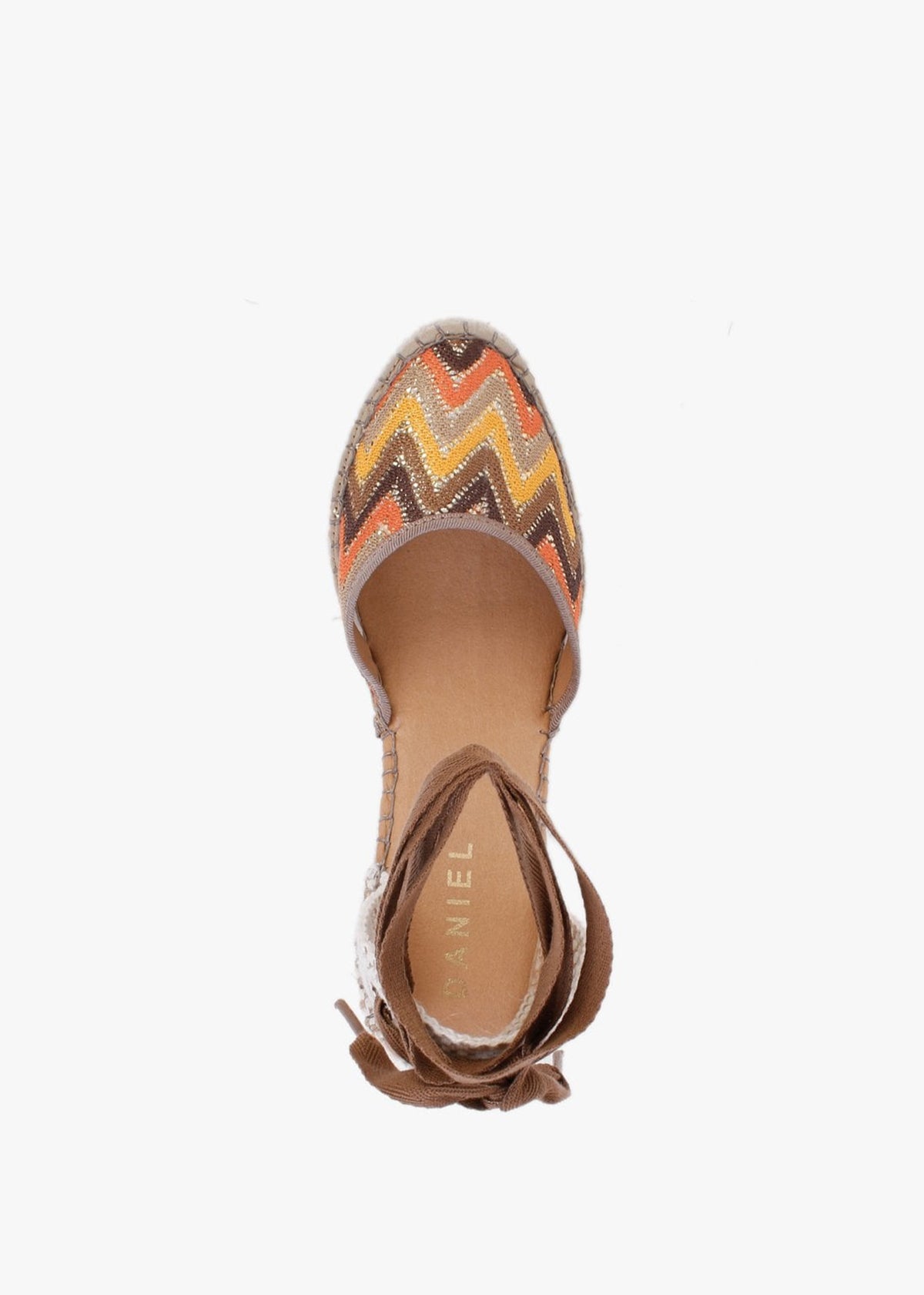 Marken Orange Multicoloured Zig Zag Wedge Espadrilles