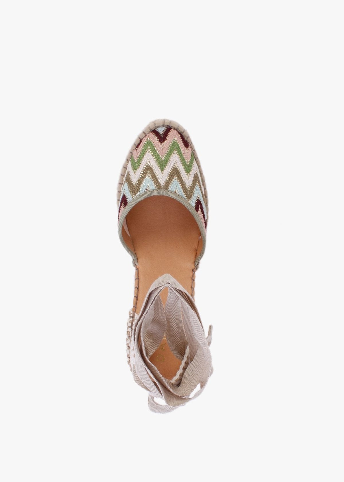 Marken Blue Multicoloured Zig Zag Wedge Espadrilles