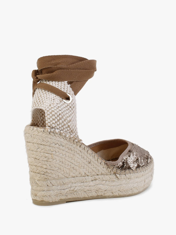 Marken Bronze Sequin Wedge Espadrilles