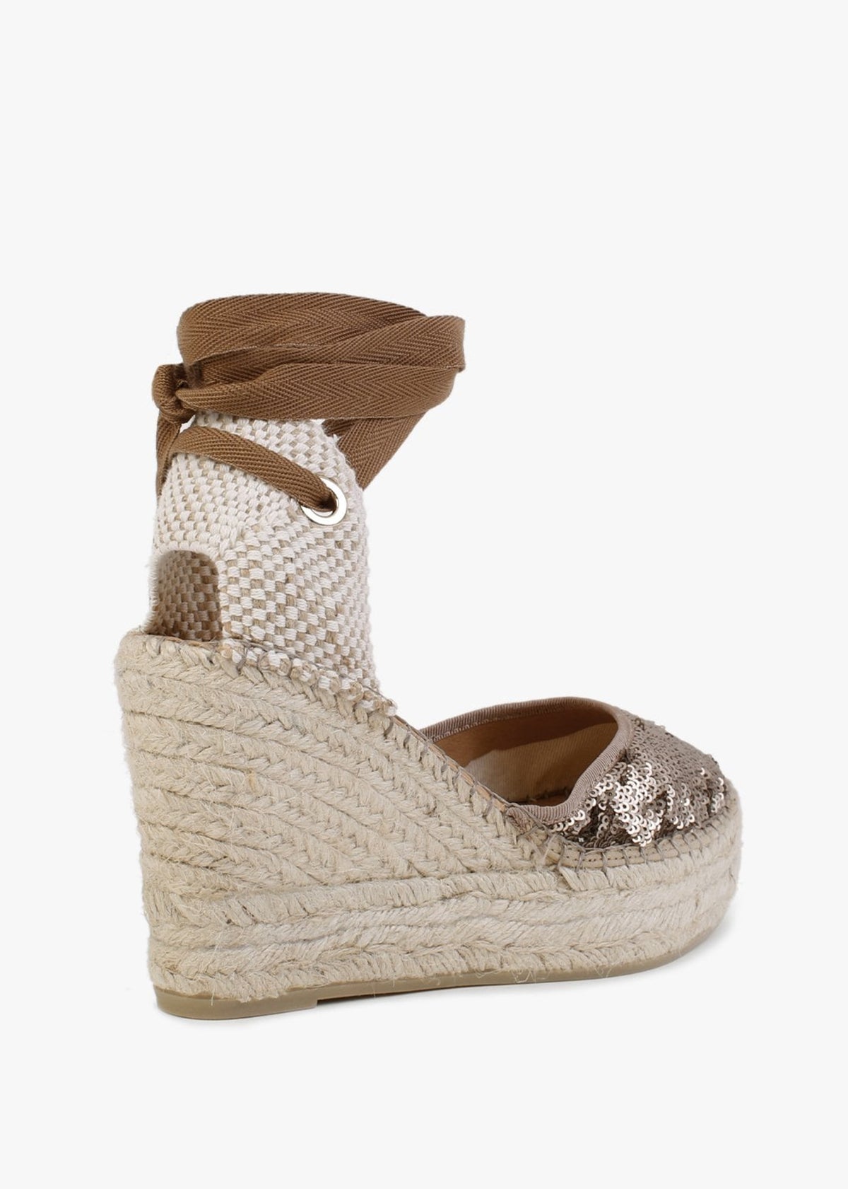 Marken Bronze Sequin Wedge Espadrilles