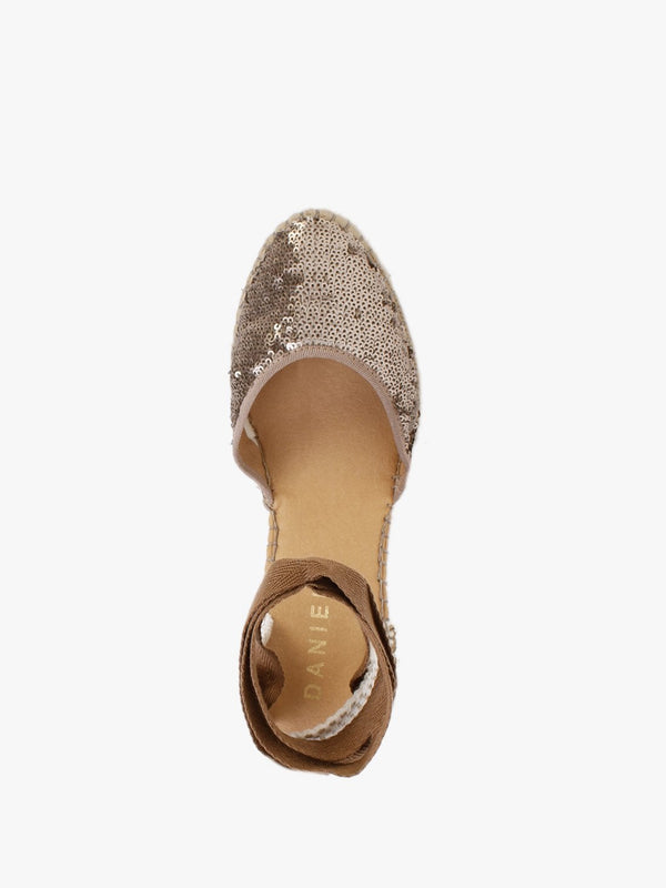 Marken Bronze Sequin Wedge Espadrilles