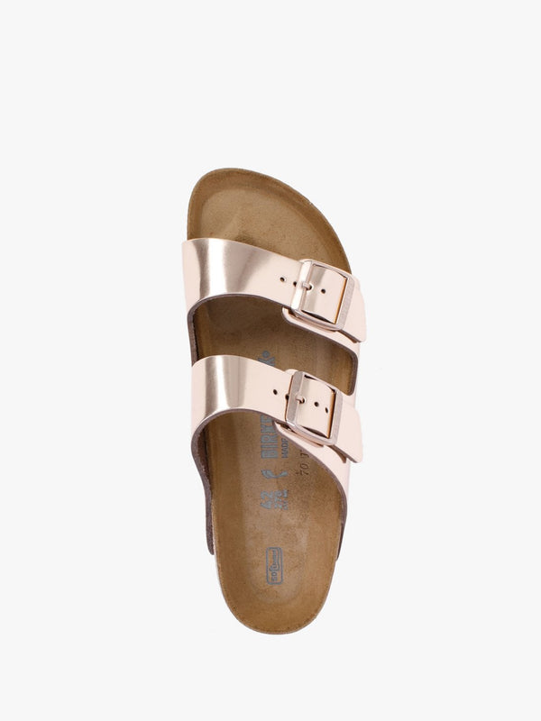Arizona Soft Foot-Bed Metallic Copper Two Bar Mules