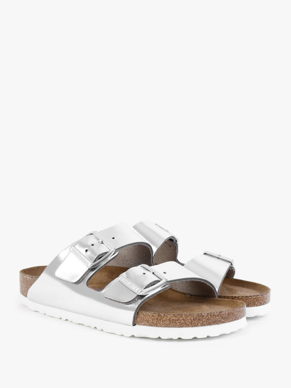 Arizona Soft Foot-Bed Silver Two Bar Mules