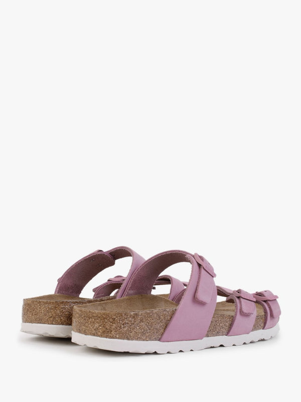 Franca Orchid Nubuck Leather Cross Strap Mules