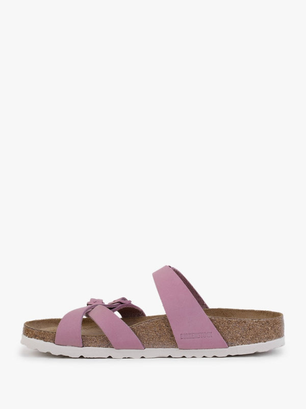Franca Orchid Nubuck Leather Cross Strap Mules