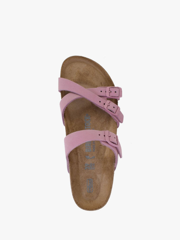 Franca Orchid Nubuck Leather Cross Strap Mules