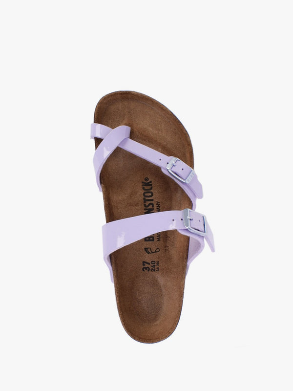 Mayari Purple Fog Patent Birko-Flor Thong Sandals