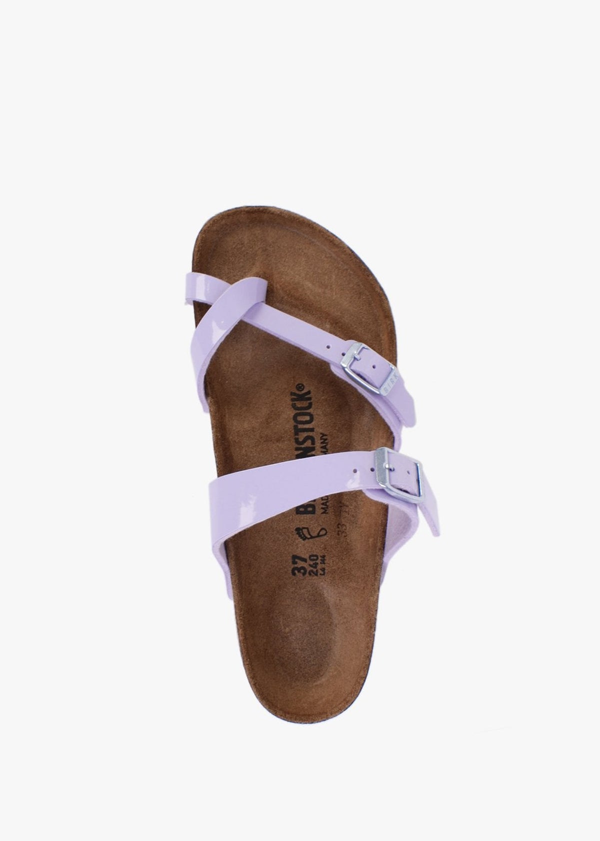 Mayari Purple Fog Patent Birko-Flor Thong Sandals