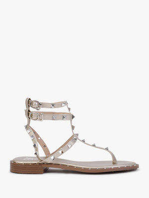 Cube Gold Square Studded Gladiator Sandals