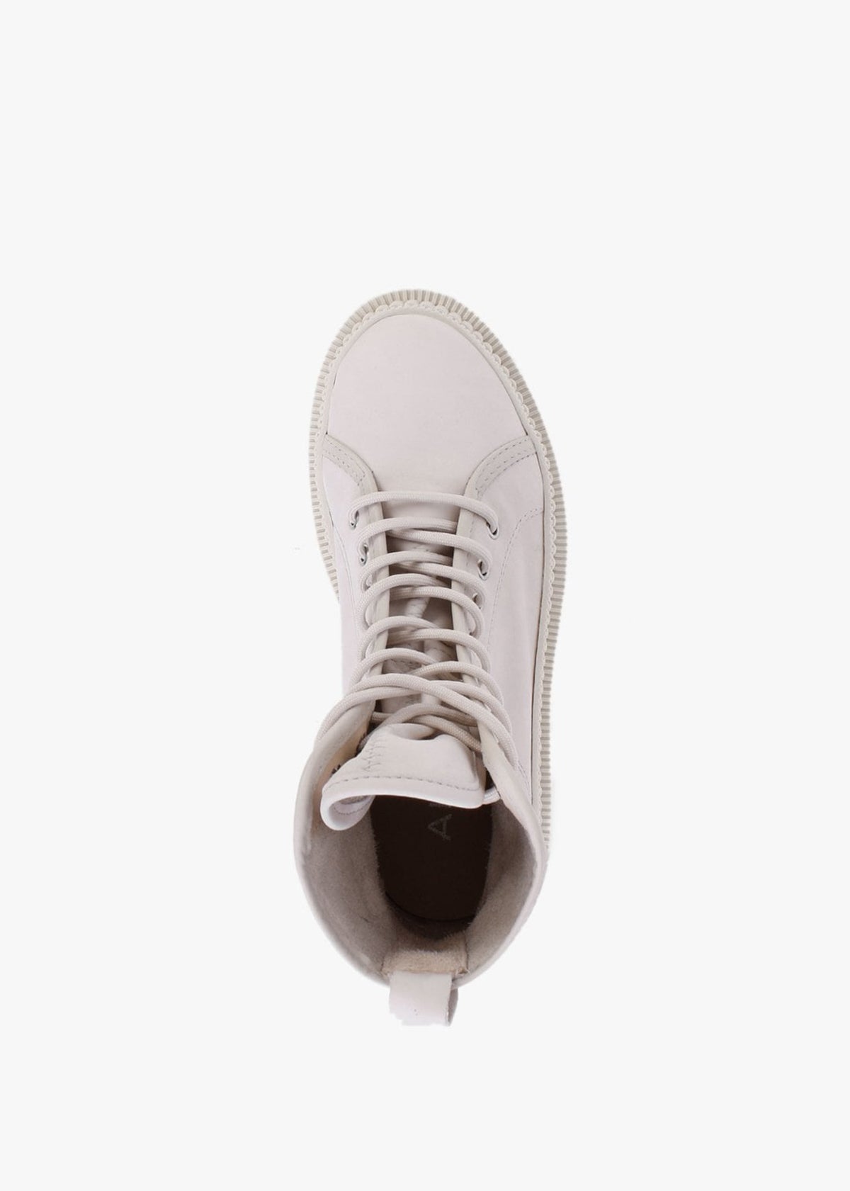 Porcini White Leather Ankle Boots