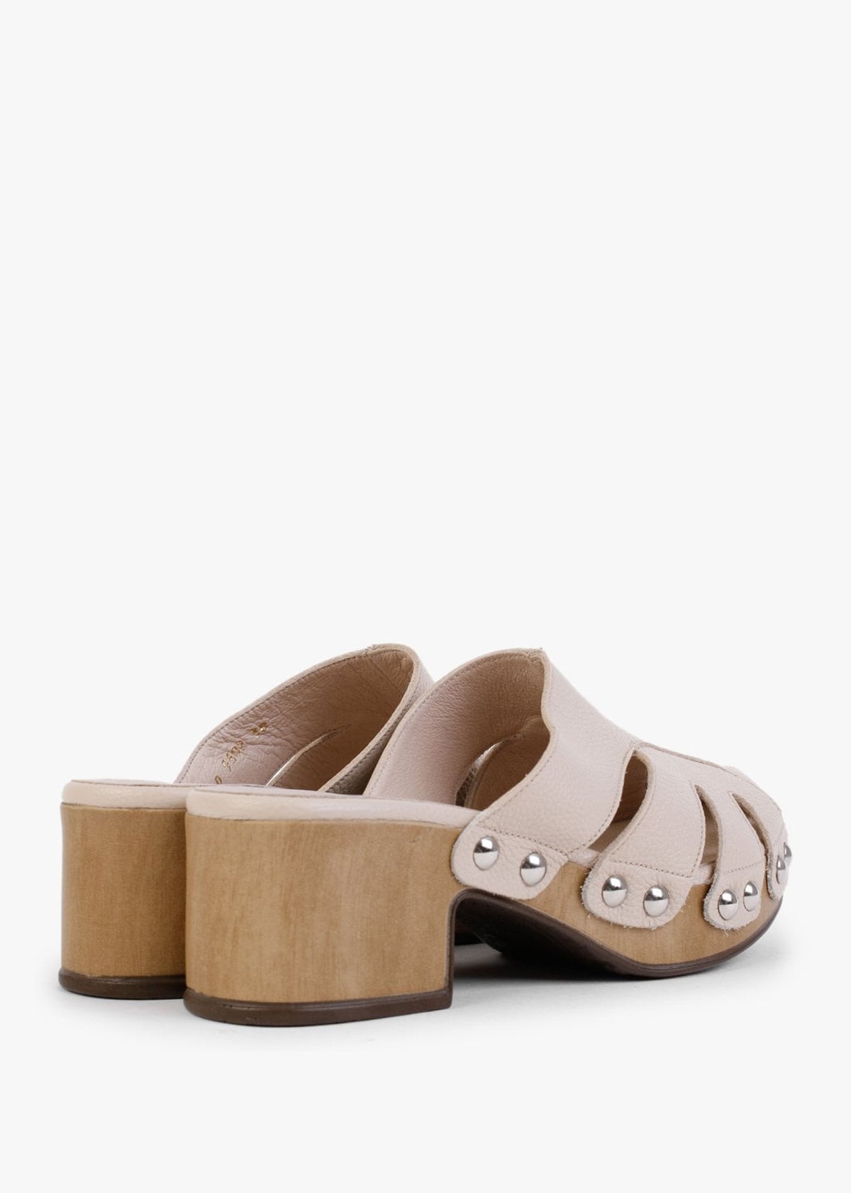 Tonic Nude Leather Cutaway Heeled Mules