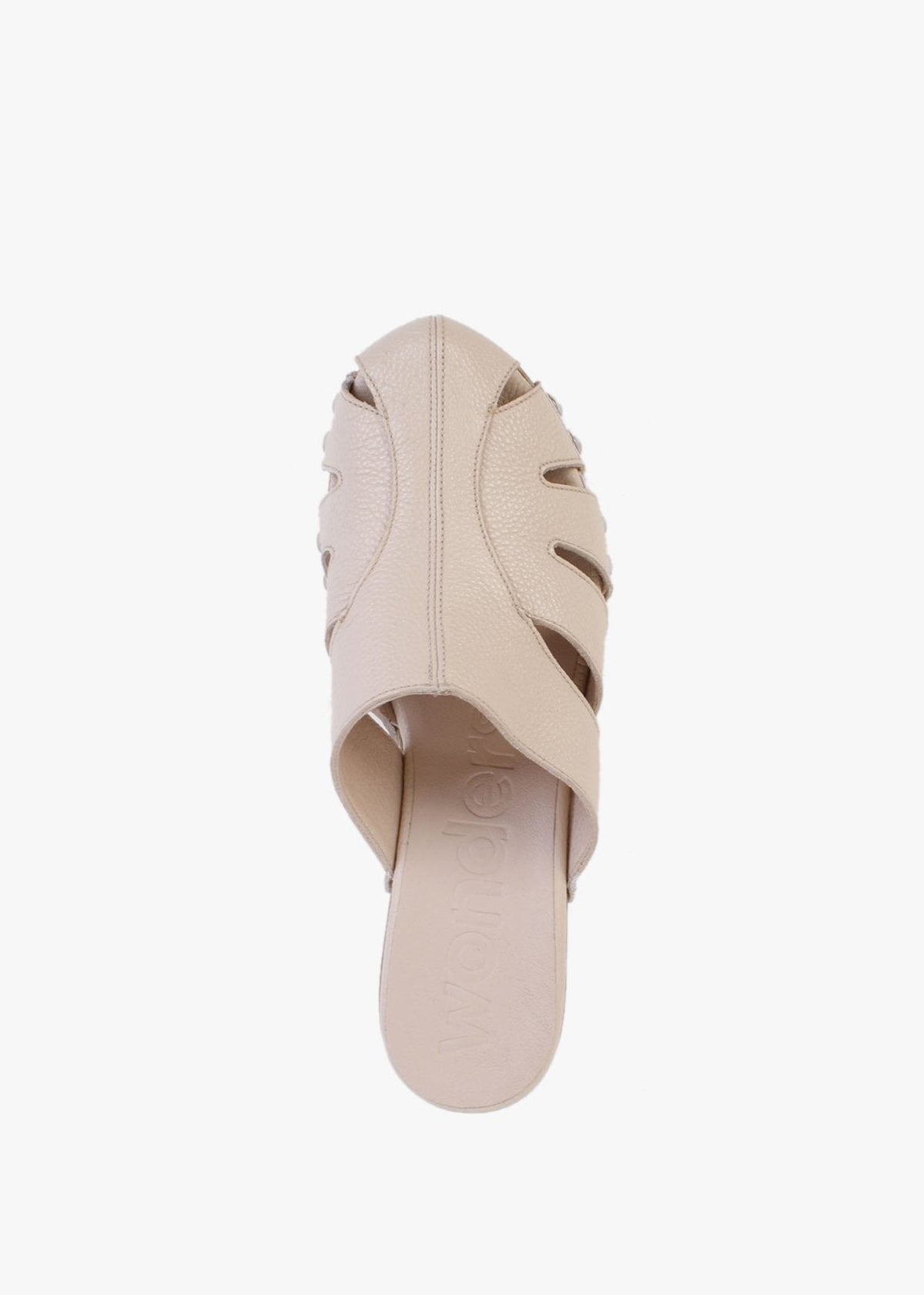 Tonic Nude Leather Cutaway Heeled Mules