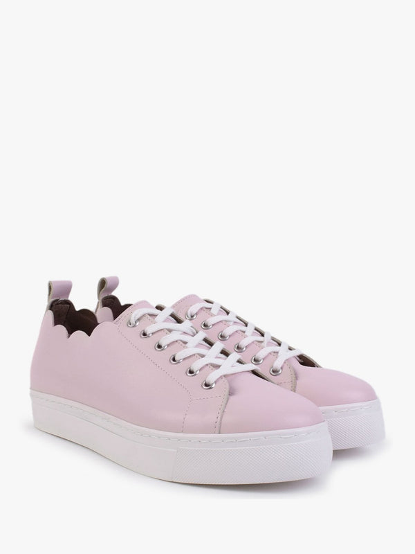 Scallop Pink Leather Trainers