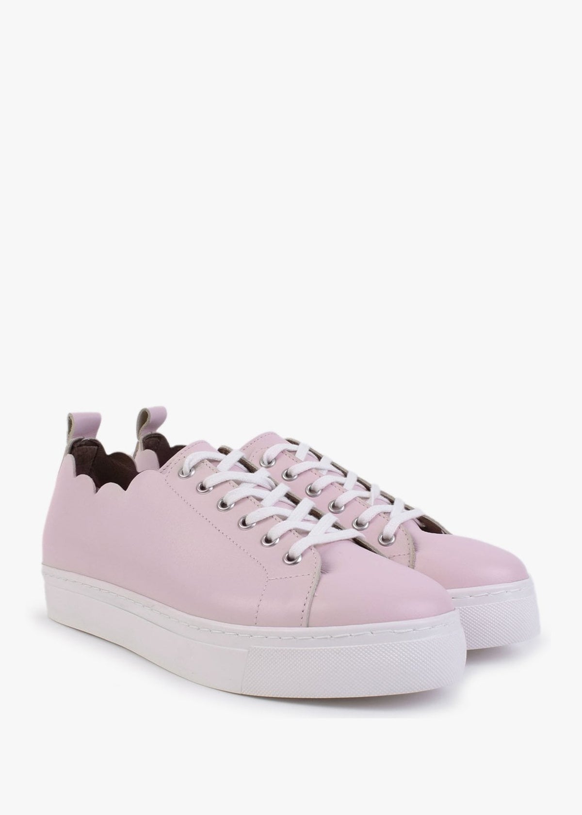 Scallop Pink Leather Trainers
