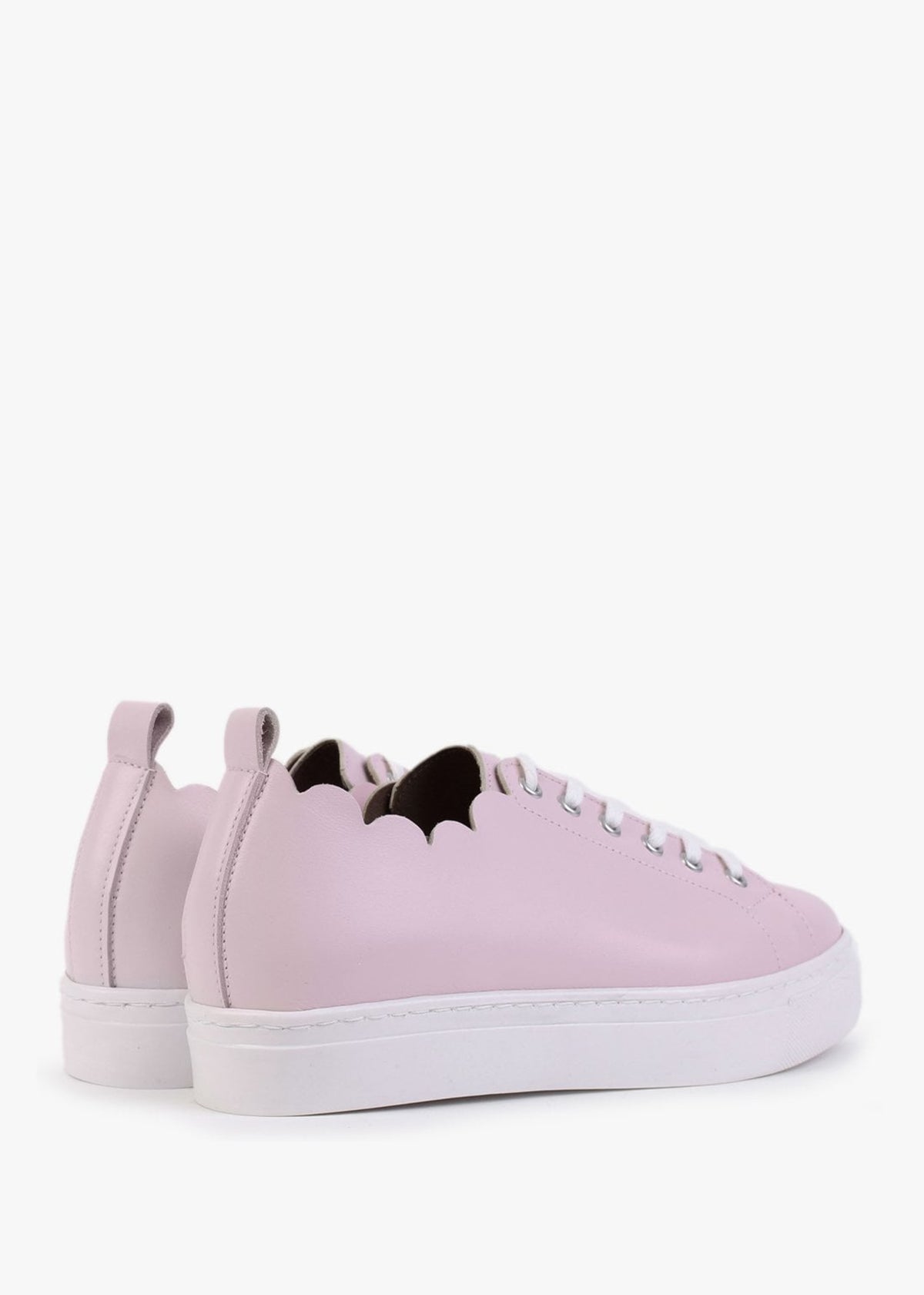 Scallop Pink Leather Trainers