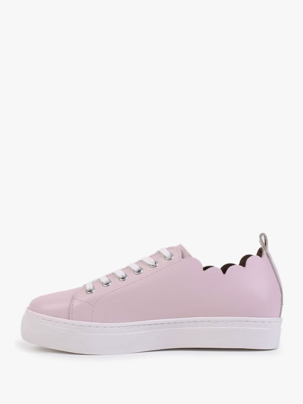 Scallop Pink Leather Trainers