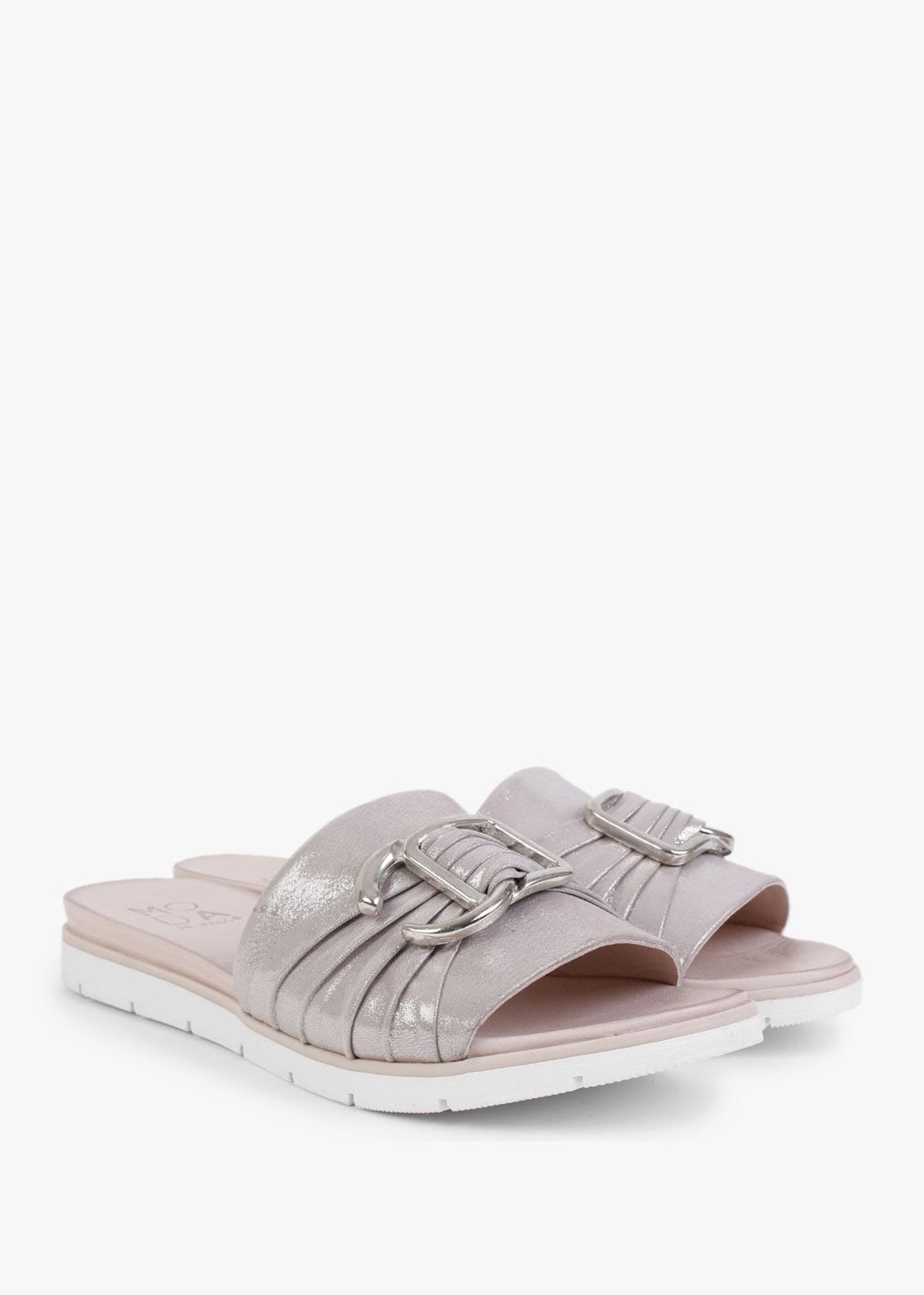 Organtia Taupe Leather Shimmer Mules