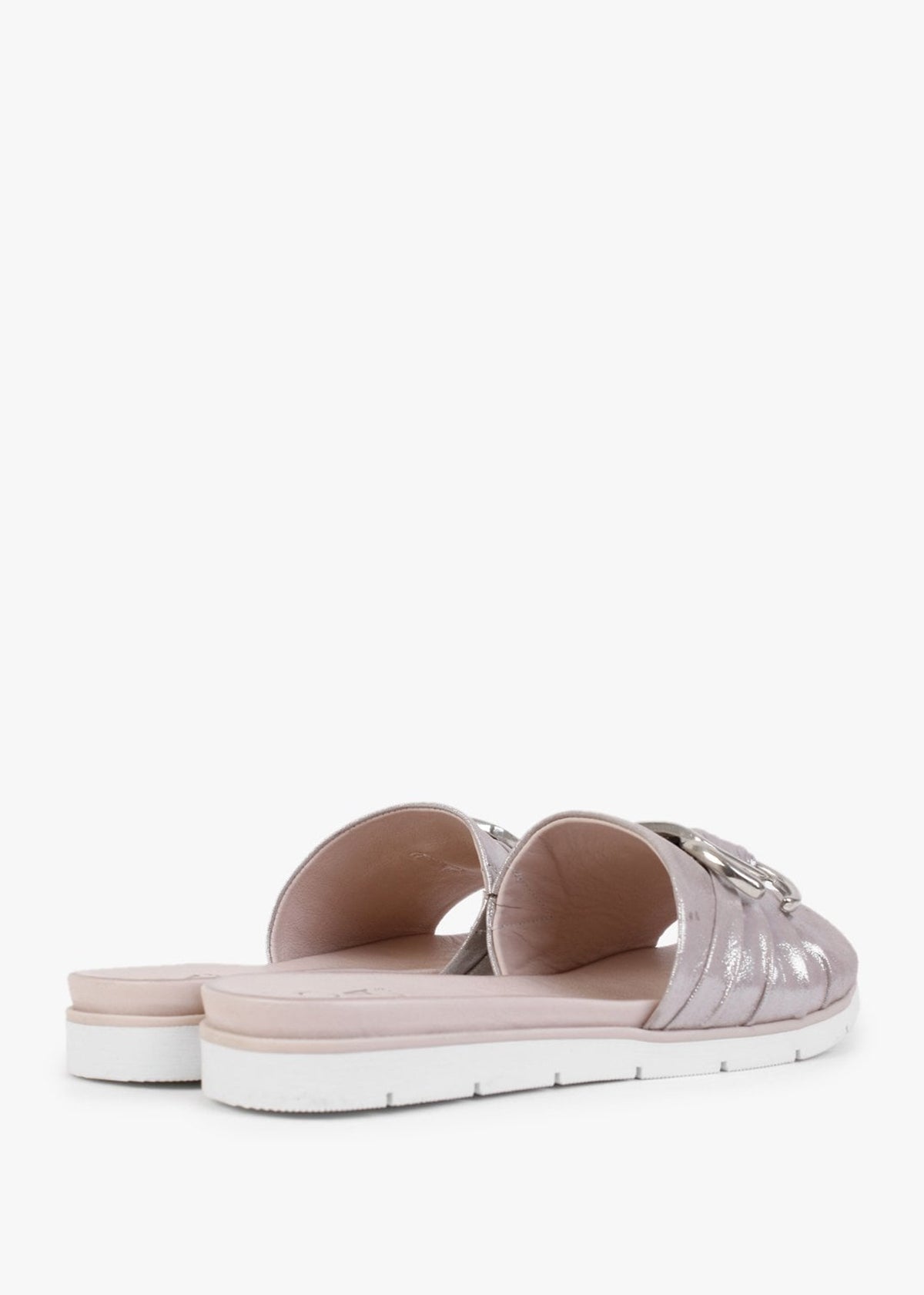 Organtia Taupe Leather Shimmer Mules