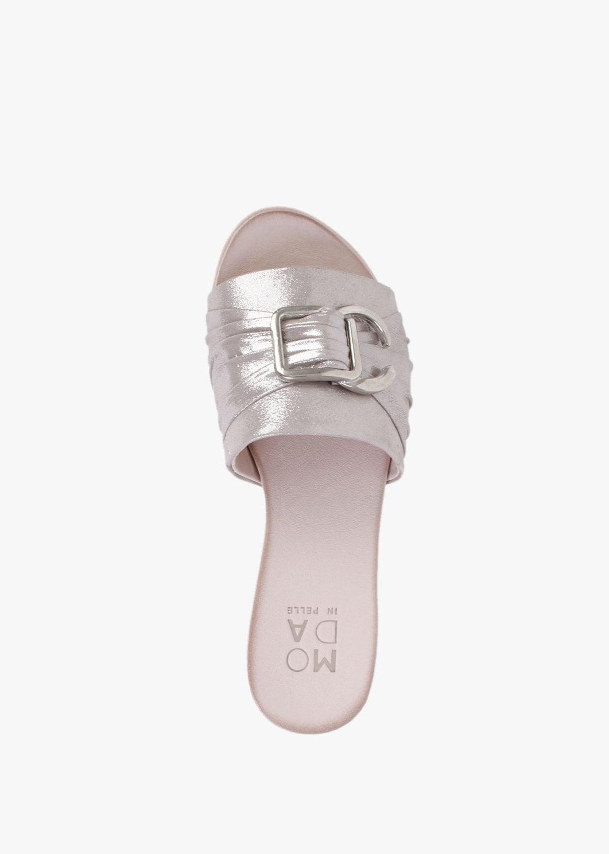 Organtia Taupe Leather Shimmer Mules