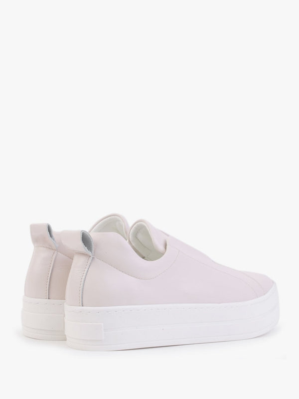 Slippy Beige Leather Laceless Trainers