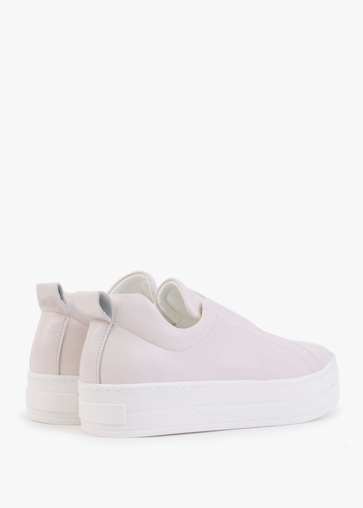 Slippy Beige Leather Laceless Trainers