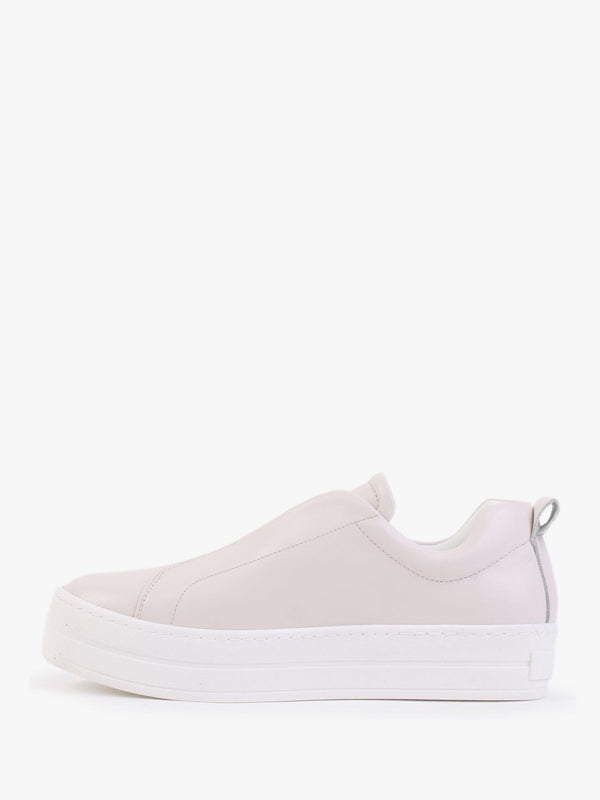 Slippy Beige Leather Laceless Trainers