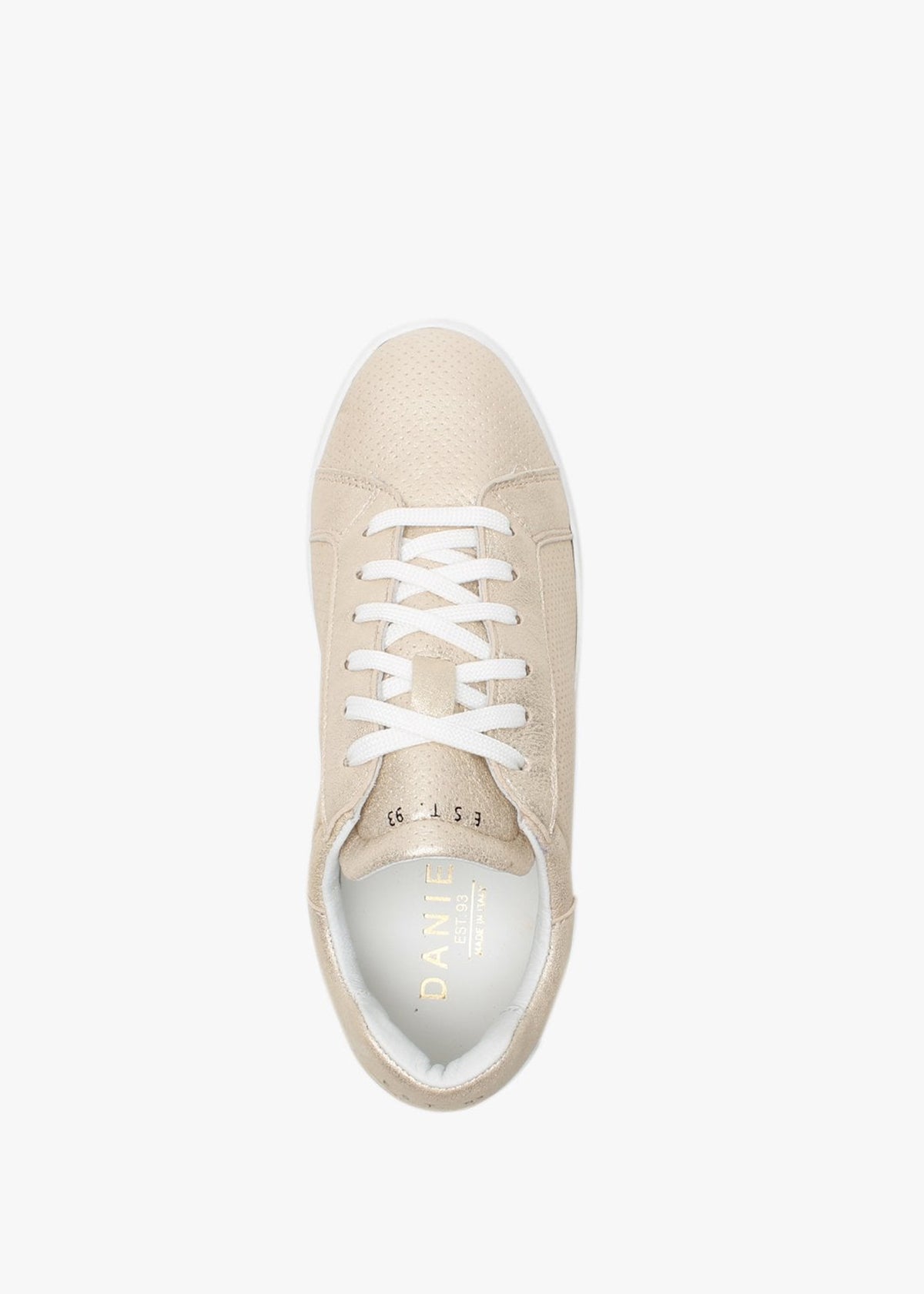 Sibley Gold Leather Perforated Flatform Trainers