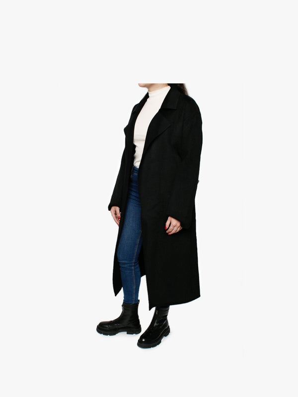 Firenze Black Wool Longline Coat