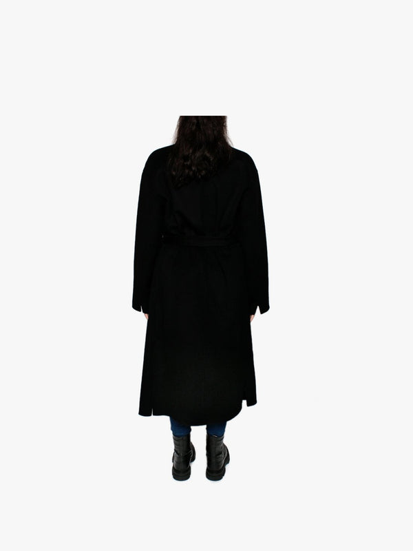 Firenze Black Wool Longline Coat