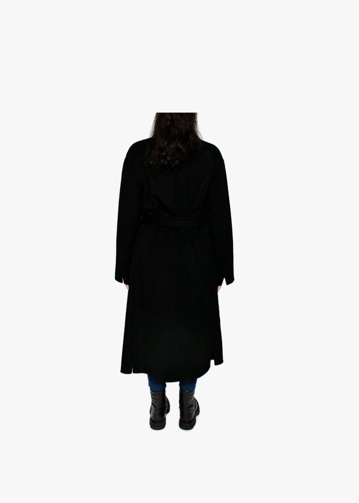 Firenze Black Wool Longline Coat