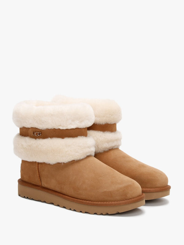 Fluff Mini Belted Chestnut & Natural Twinface Boots