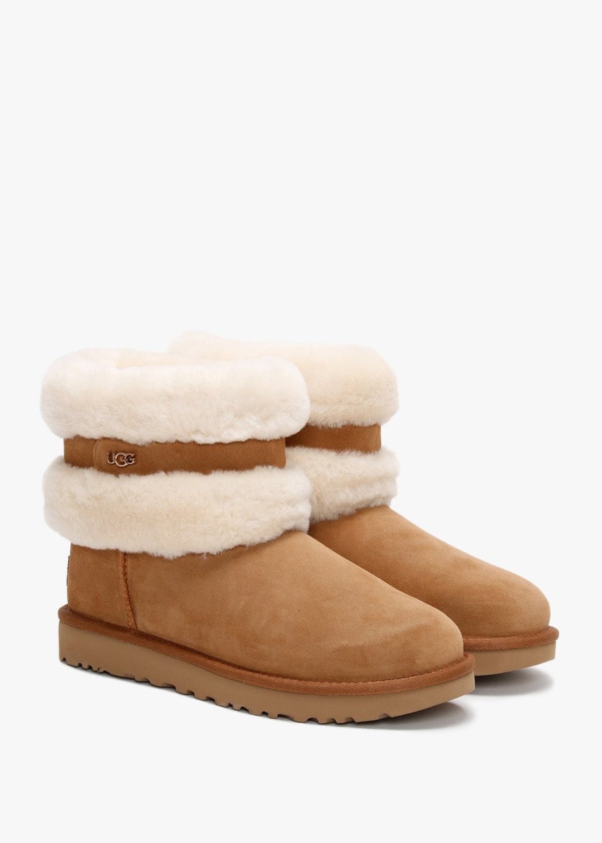 Fluff Mini Belted Chestnut & Natural Twinface Boots