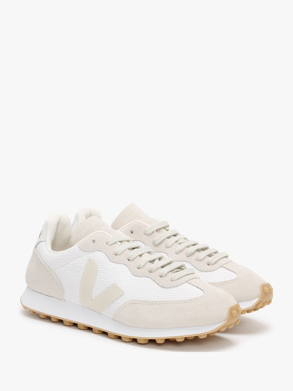 Rio Branco White Pierre Natural Suede & Mesh Trainers